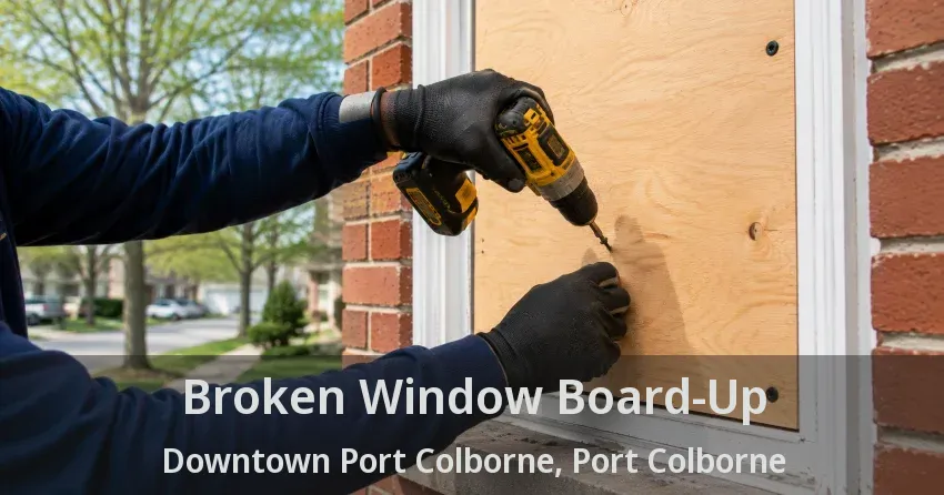 Broken Window Board-Up Downtown Port Colborne, Port Colborne - ON