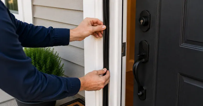 technician performing light test on door seal in Pine Crest Point, Port Colborne