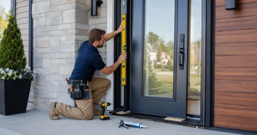 glass outside door installation with energy-efficient double-pane glazing in Bethel, Port Colborne