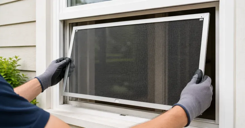 technician repairing a window sash and balance system in West Side, Port Colborne